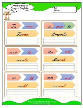 u sesi Grubu Çalışma Sayfaları